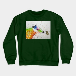 Colourful Badger and a Bumble bee Crewneck Sweatshirt